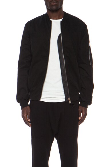 SILENT DAMIR DOMA Jupit Cotton Bomber Jacket in Vintage Black | FWRD