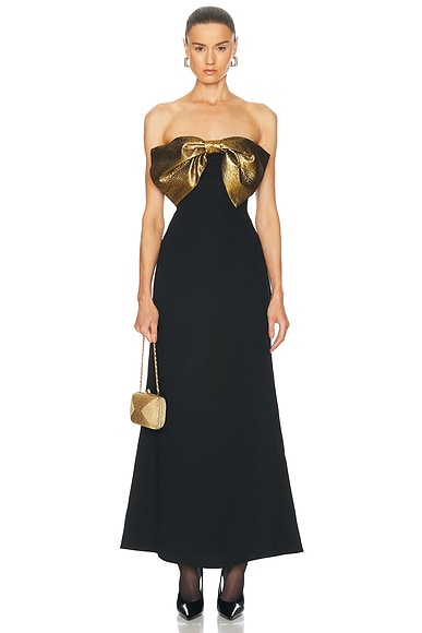SIMONMILLER Dali Crepe Dress in Black & Star Gold