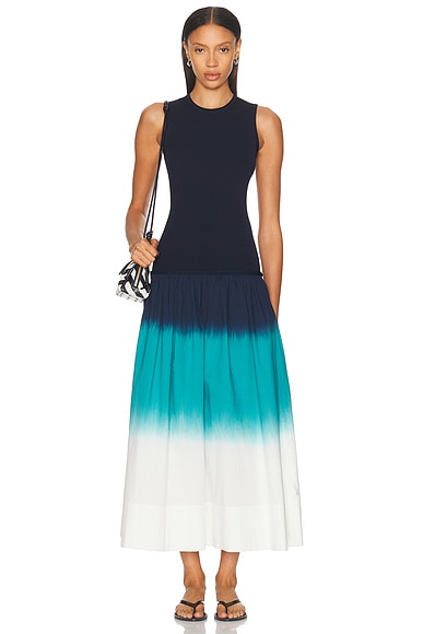 SIMONMILLER Novo Knit Combo Dress in Macadamia & Blue Dip Dye