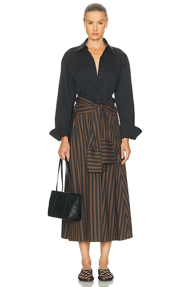 Loch Poplin Tie Maxi Dress
