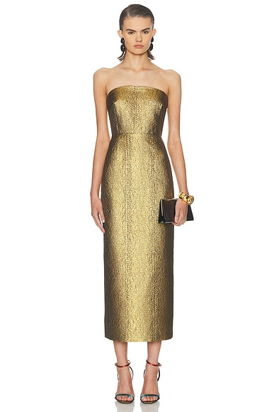 Verdelle Metallic Midi Dress