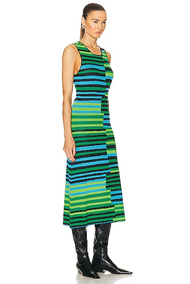 Shop Simon Miller Sleeveless Axon Dress In Horizontal Stacked Stripe