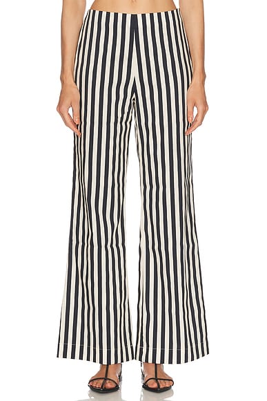 SIMONMILLER Pia Poplin Pant in Black & White Stripe