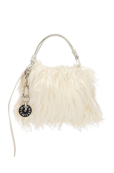 Simon Miller Mini Faux Shearling Puffin Bag in Ivory