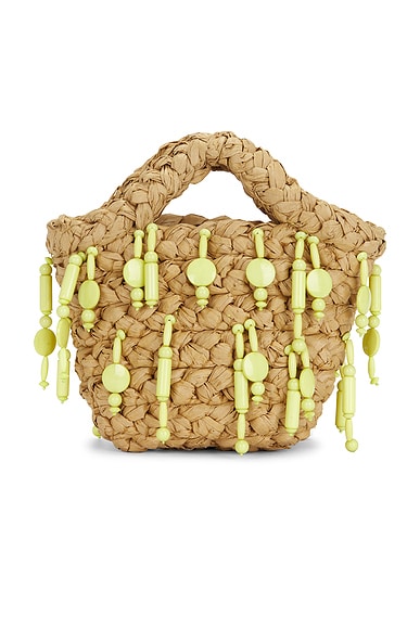 SIMONMILLER Beaded Shelly Bag in Natural & Lime
