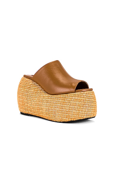 Shop Simon Miller Bubble Wedge Shoe In Toffee