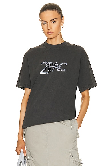 SIXTHREESEVEN 2pac All Eyez On Me T-shirt in Washed Black