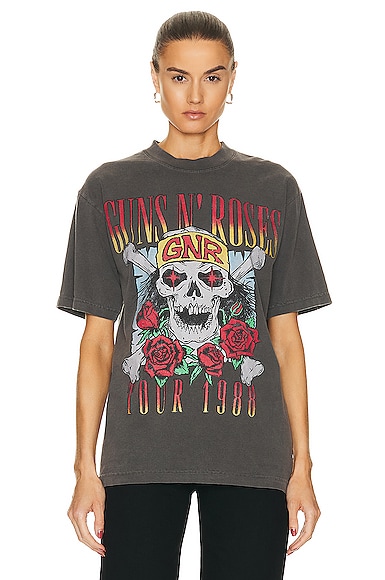 SIXTHREESEVEN Guns N' Roses Welcome to the Jungle T-Shirt in Washed Black