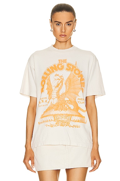 SIXTHREESEVEN The Rolling Stones Tour T-Shirt in Washed White