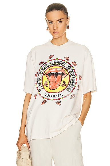 SIXTHREESEVEN The Rolling Stones Tour T-Shirt in Washed White