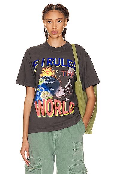 Shop Sixthreeseven Nas If Ruled The World T-shirt In Washed Black