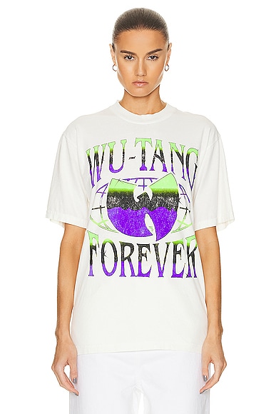 SIXTHREESEVEN Wu Tang Forever Date T-shirt in Creme