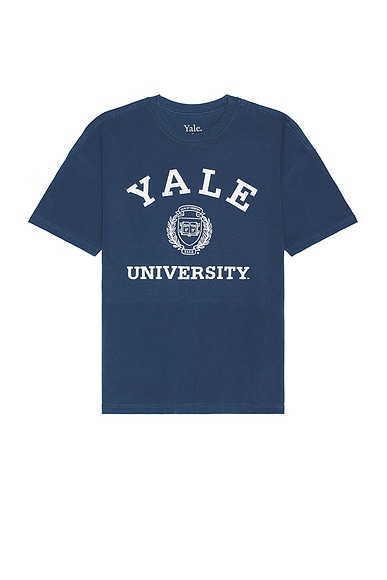 SIXTHREESEVEN Yale University Tee in Navy