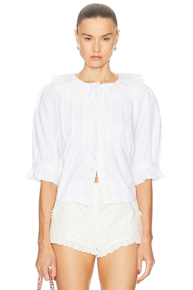 Skall Studio Viola Blouse in Optic White