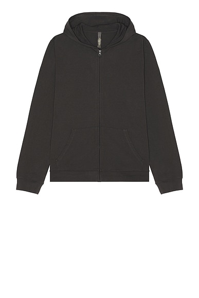 SKIMS Jersey Zip Up Hoodie in Ash