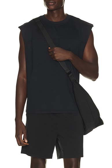 SKIMS Heavyweight Cotton Cropped Cutoff Tee in Obsidian