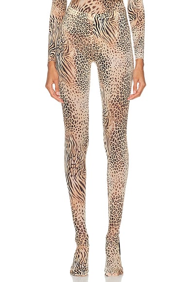 SKIMS Milky Sheer Tights in Sand Multi Animal