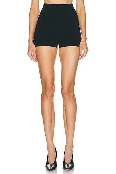 SKIMS Refined Knit High Waist Short in Obsidian