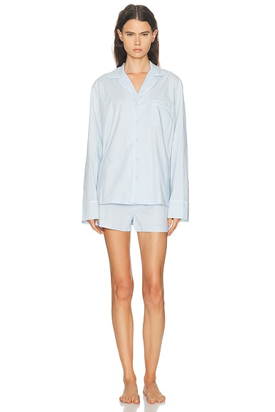 Cotton Poplin Long Sleeve And Boxer Set