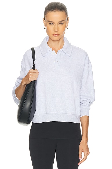 Cotton Fleece Polo Sweatshirt