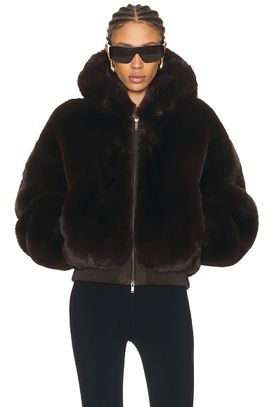 Ski Faux Fur Shrunken Zip Up Jacket