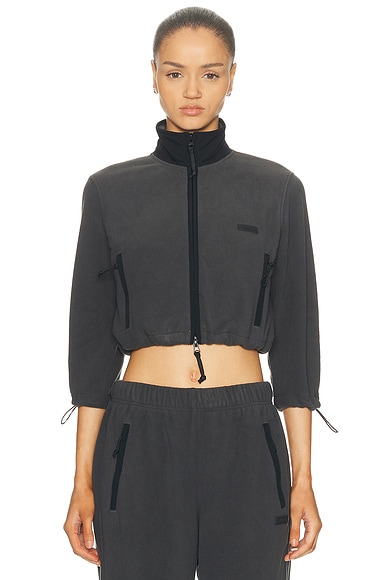 Fleece Lounge Shrunken Zip Up Jacket