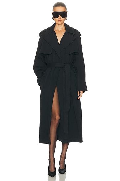 Boyfriend Fleece Trench Coat