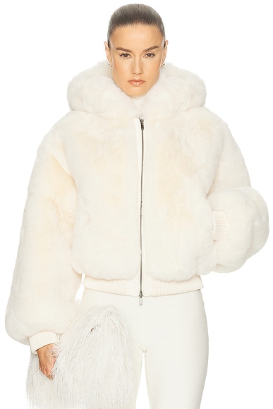 Ski Faux Fur Shrunken Zip Up Jacket