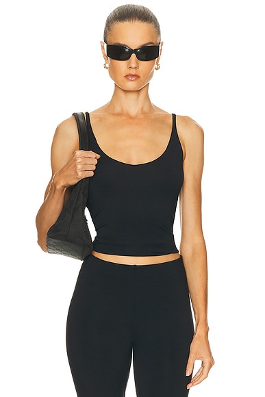 SKIMS Smooth Lounge Skimpy Strap Cami Top in Obsdian