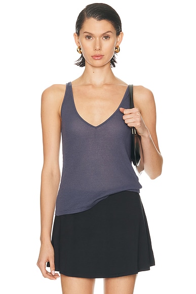Sheer Cotton V-Neck Tank Top