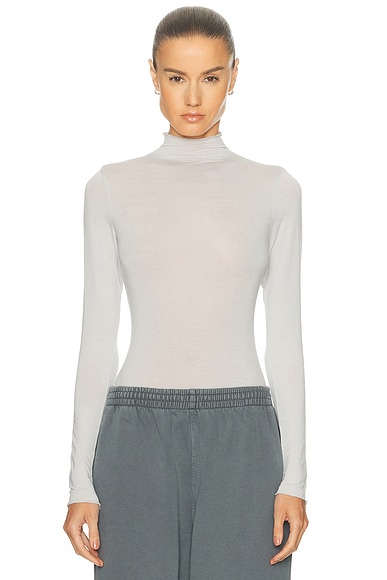 Sheer Modal Long Sleeve Turtleneck Bodysuit
