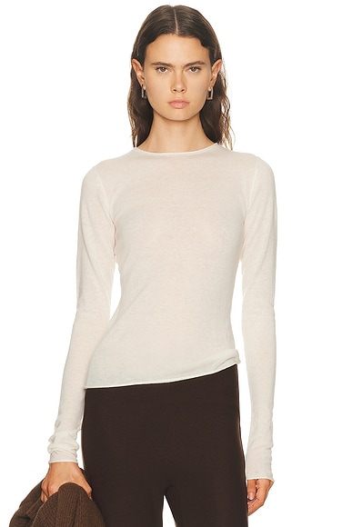 Sheer Cashmere Long Sleeve Top