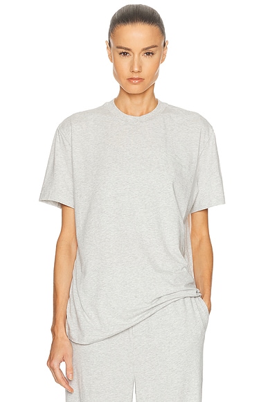 SKIMS Boyfriend T-Shirt in Light Heather Grey