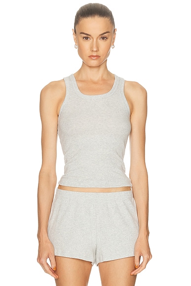 Cotton Rib Scoop Neck Tank Top