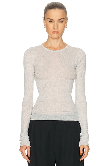 Sheer Cotton Long Sleeve Tee