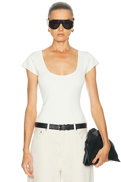 Refined Knit Scoop Neck T-Shirt