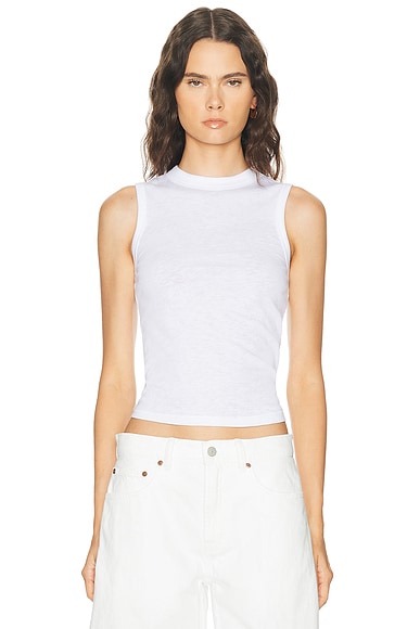 SKIMS Worn in Jersey High Crew Tank Top in Snow