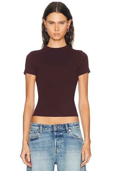 SKIMS Cotton Jersey T-Shirt in Currant