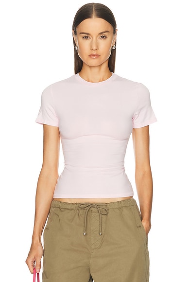 SKIMS Cotton Jersey T-shirt in Cherry Blossom