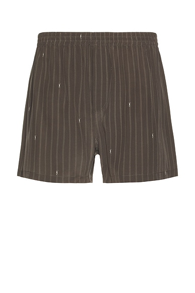 Amiri Bandana B-Ball Shorts in Black & Grey | FWRD