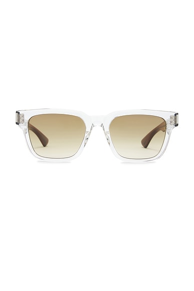 Saint Laurent Rectangular Sunglasses in Crystal & Brown