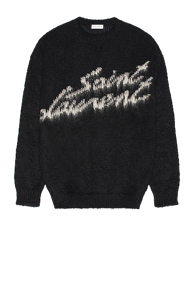Saint Laurent Sweat 90's Jacquard Sweater in Black