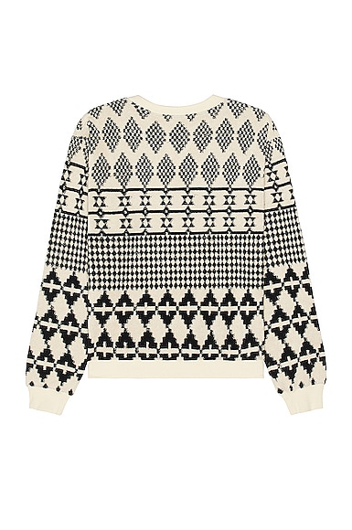 Shop Saint Laurent Raglan Sweater In Naturel & Noir