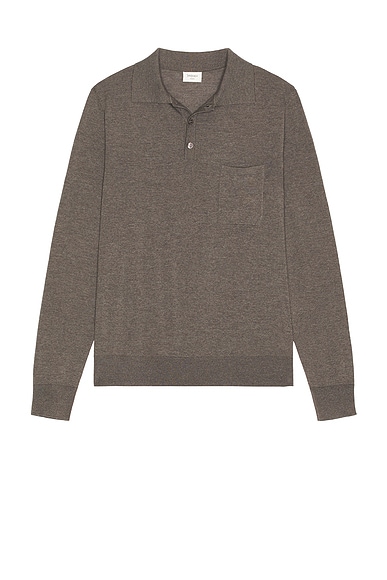 Saint Laurent Polo in Taupe Chine