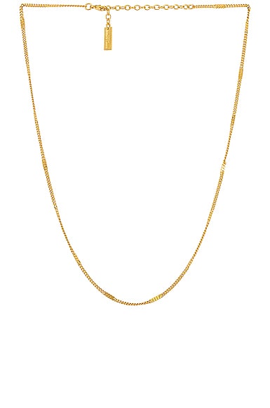 Saint Laurent Curb Chain Necklace in Metallic Gold