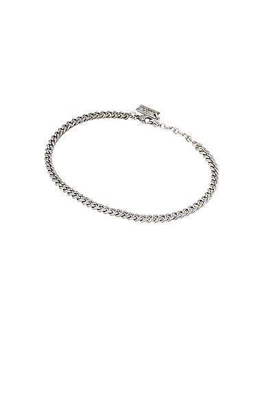 Saint Laurent Small Curb Chain Bracelet in Metallic Silver
