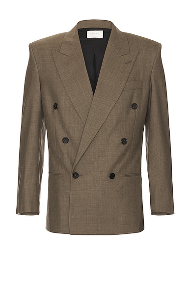 Saint Laurent Veste Armani Bascule Jacket in Taupe Chine