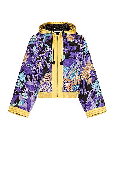 Saint Laurent Teddy Kimono Phoenix Jacket in Purple
