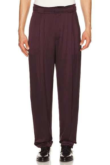 Saint Laurent Carotte Ample Trouser in Prune