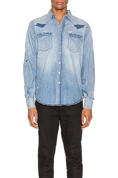 SAINT LAURENT WESTERN SHIRT,SLAU-MS105